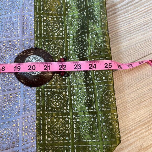 Artisan Thai Boho Bag Purple/green with black Cotton-strap Wooden Beads & Button - Picture 11 of 13